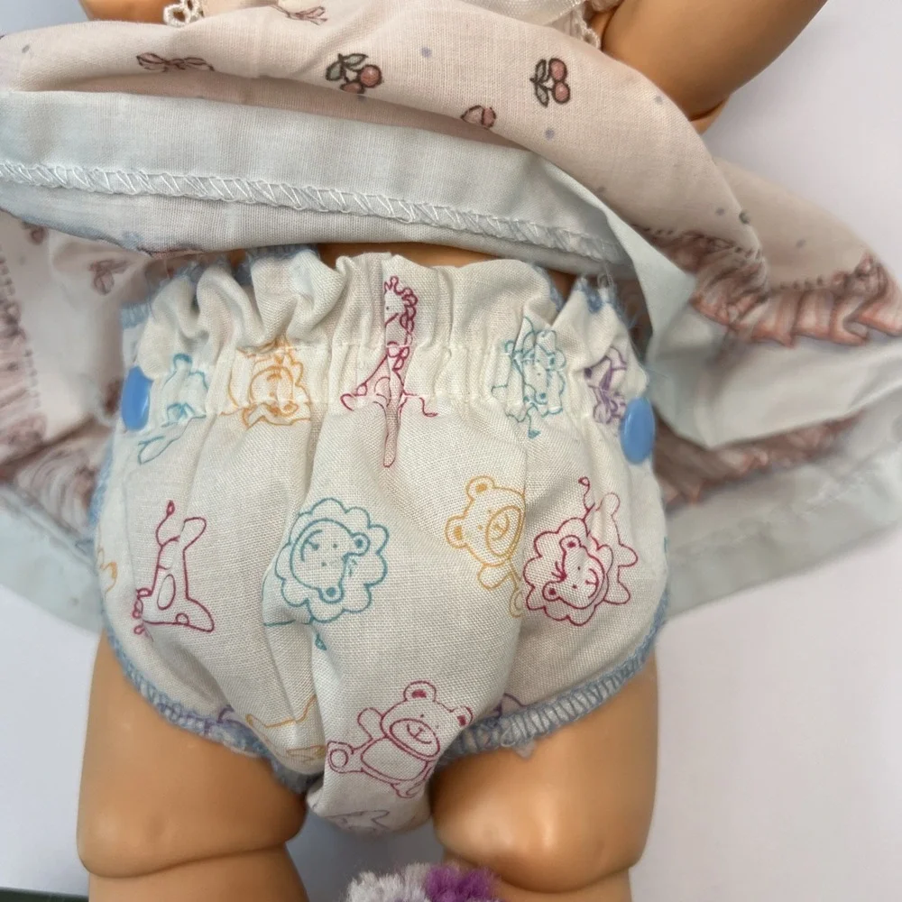 Vintage 1990 Galoob Baby Face So Shy Sherri #9 Green Eyes Bonnet Dress